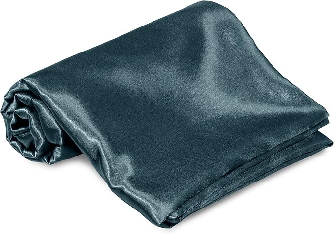 Homiest Deep Sea Blue Satin Queen Bedding Set, Luxury & Ultra Soft Top & Flat - Image 2