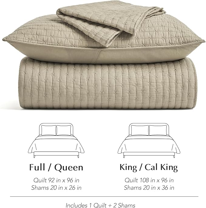 EVERGRACE Cross Stitch Pre-Washed Cotton Quilt Bedding Set Queen Size, - Image 7