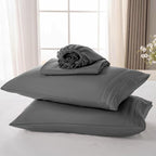 ROSE&RISY Dark Grey Queen Sheet Set, 4 Pieces Soft Bedding Queen Sheet Set - Image 6