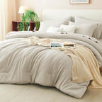 CozyLux Full Size Comforter Sets Beige, 7 Pieces Bed in a Bag Full Comforter Set by CozyLux
