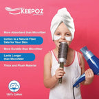 KEEPOZ Hair Towel Wrap Quick Dry 100% Cotton Super Absorbent Turban Head Wrap - Image 5