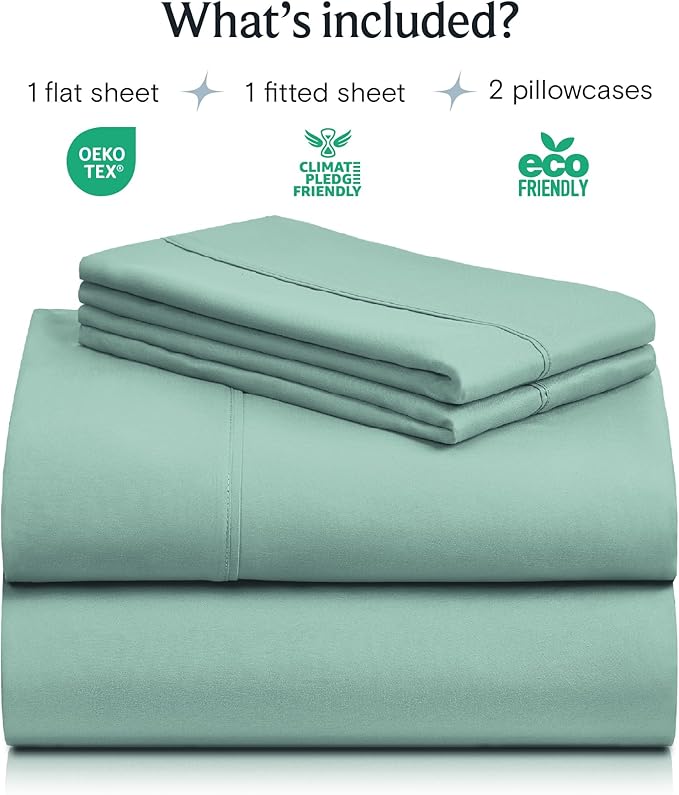 LuxClub 4 PC Queen Sheet Set, Breathable Luxury Bed Sheets, Deep Pockets 18" - Image 2