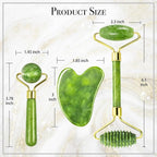 Gua Sha & Jade Roller 3 in 1, Face Roller, Guasha Facial Massage Skin Care Tool - Image 6