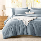 CozyLux King Size Comforter Set Grayish Blue - Image 8