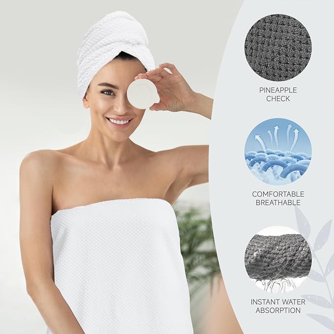 Soft Bath Towel Set of 4, Extra Large Microfiber Towels 35x70 in, Bath Towel - Image 4