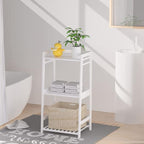 POXAKA 3 Tier Bamboo Bathroom Shelves, Ladder Shelf - Image 7