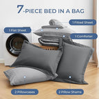 Sasttie Full Size Comforter Sets, 7 Pieces Bed in a Bag Full, Complete Bedding - Image 6