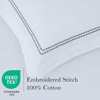 Dreamology White Duvet Cover Luxury Hotel Quality Bedding Set 100% Cotton - Image 2