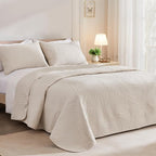 Exclusivo Mezcla Queen Quilt Bedding Set, Lightweight Brich Beige Quilts Queen - Image 2