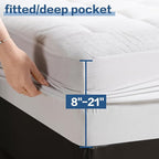 LEISURE TOWN Cotton Mattress Pad California King Fitted Quilted Mattress Cover - Image 4