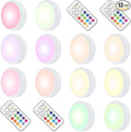 HELPLEX LED Puck Lights with Remote, 12 Pack Color Changing RGBW Stick-On Light by HELPLEX
