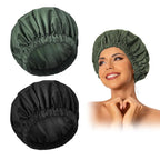 Reusable Shower Cap for Women, Large Waterproof Shower Bonnet Washable Elastic by Edoneery