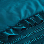 WONGS BEDDING Teal Comforter Set King, 3 Pieces Ruffle Farmhouse Shabby Chic - Image 6