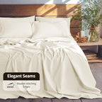 LBRO2M 100% Pure Linen Sheet Set Deep Pocket Up to 16" Bed Sheets Sets - Image 7