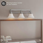 Design House Millbridge 3-Light Vanity Light, Satin Nickel Finish, Frosted - Image 7