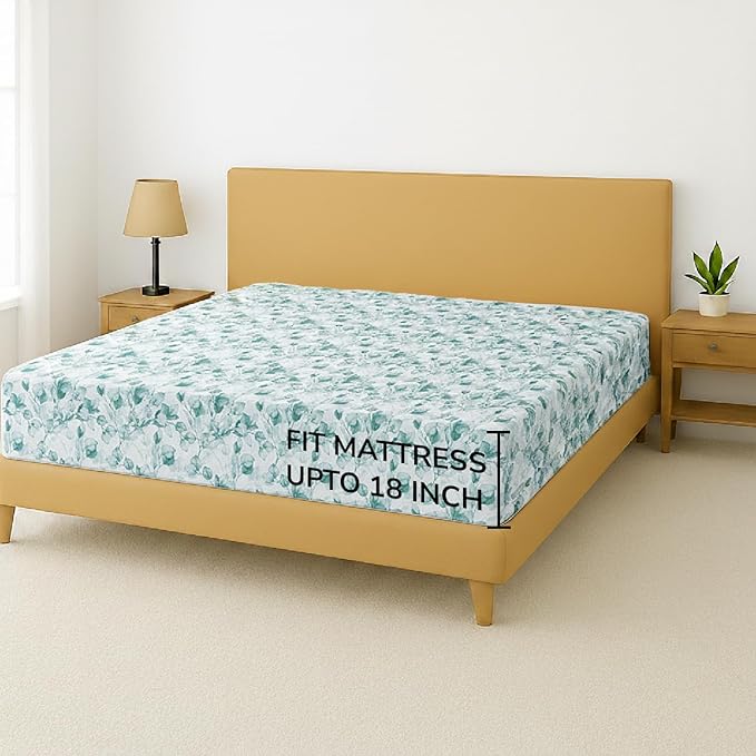 Feather & Stitch 1 Piece Fitted Sheet Full Size, 100% Cotton Damask Sateen - Image 5