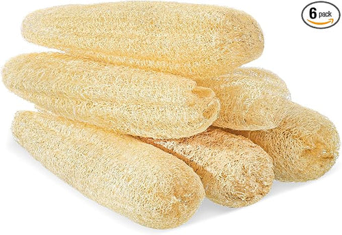 6 Pack Natural Loofah Sponge 15.7 Inch by ZhouBoat