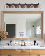 Oil Rubbed Bronze Bathroom Light Fixtures, 6-Light Bathroom Vanity Lights Over - Image 4