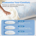Cooling Bed Pillows for Sleeping 2 Pack Shredded Memory Foam Pillows Queen Size - Image 4