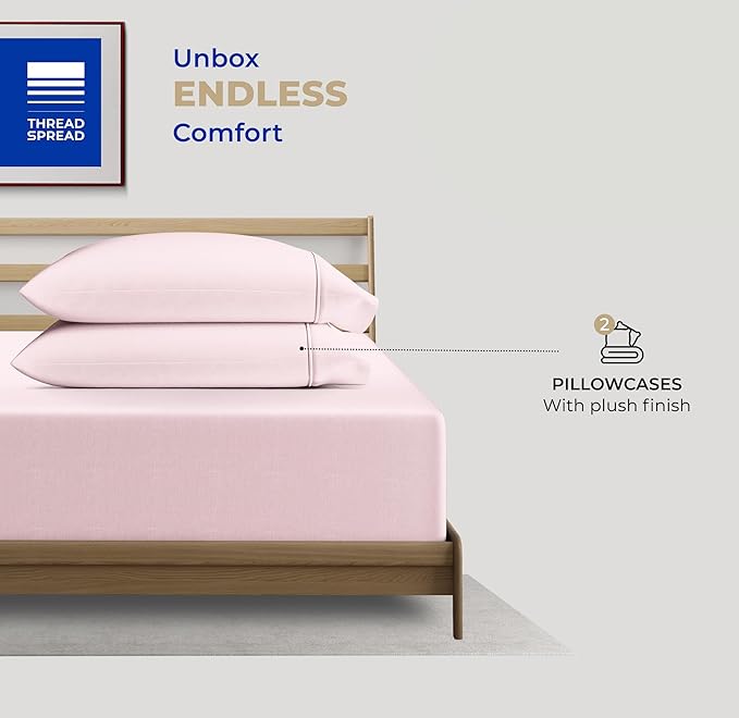 Thread Spread 100% Cotton King Size Pillow Cases Set of 2 - Image 3