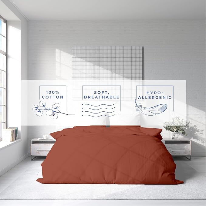 Kotton Culture 3 Pc Twin XL/Twin Duvet Cover Set-100% Egyptian Cotton 600 - Image 5