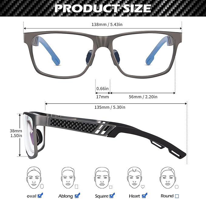 ANYLUV Blue Light Blocking Glasses Men Computer Gaming Glasses Lightweight - Image 5
