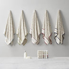 Madison Park Serene 100% Cotton Bath Towel Set Luxurious Floral Decorative - Image 5