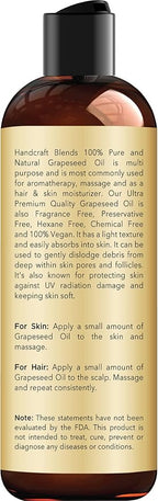 Handcraft Blends Grapeseed Oil | 100% Pure and Natural | Bath & Body Oil | - Image 2