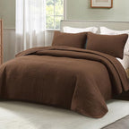 Whale Flotilla Ultra Soft Queen Quilt Bedding Set, Lightweight Microfiber Brown by WHALEFLOTILLA