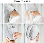 2 Pack Microfiber Hair Towel Wrap - Image 7