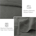 Exclusivo Mezcla Oversized King Quilt Set- Grey Cal King Quilts Bedding Set - Image 5