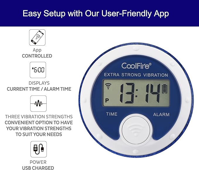 Coolfire Vibrating Alarm Clock Wristband, Silent Wake-Up Watch - Image 4