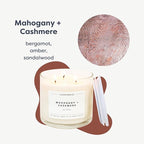 Calyan Wax Co. Mahogany & Cashmere 3 Wick Scented Candle - Image 2
