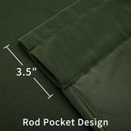 Joydeco Dark Olive Velvet Curtains 120 inch Length 2 Panels, Luxury Blackout - Image 5