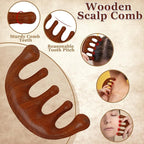 ProSuites 3 Pack Scalp Massager Hair Growth, Wooden Gua Sha Head Massage Tool - Image 3