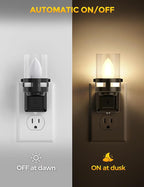 Briignite Candle Night Light Plug in, Vintage Night Lights Plug into Wall - Image 2