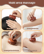 4 Pack Wooden Scalp Massager Comb, Portable Manual Head Massage Brush Tool Hair - Image 5