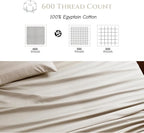 Cotton Flat Sheets Only, 600 TC 100% Cotton Flat Sheet Top Sheet Only, Cal King - Image 3