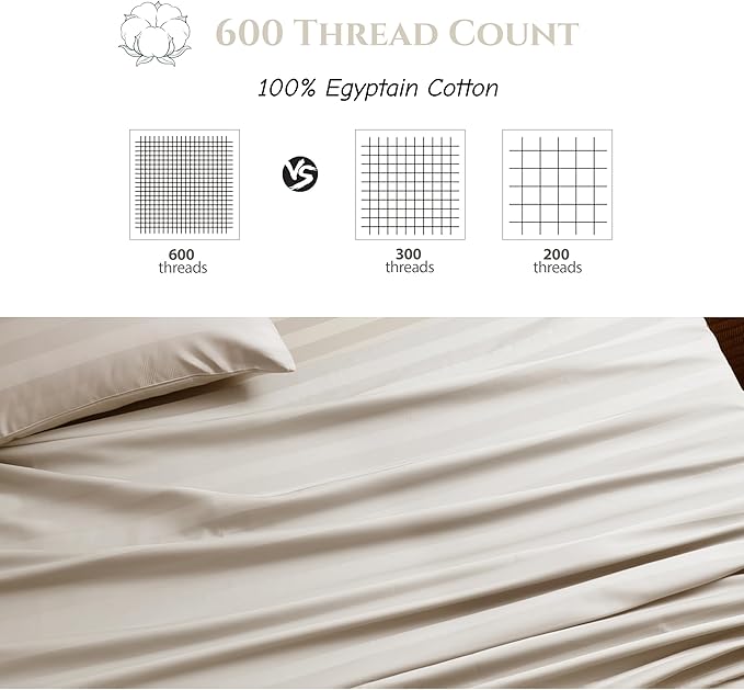 Cotton Flat Sheets Only, 600 TC 100% Cotton Flat Sheet Top Sheet Only, Full - Image 3