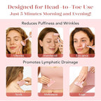 BAIMEI Rose Quartz Roller Set & Xiuyan Jade Gua Sha – Face Massager Tool and - Image 5