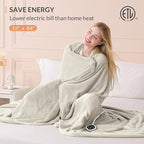 HOMLYNS LuxeHeat Heated Blanket Electric Blanket Full Size, Soft Flannel Sherpa - Image 6
