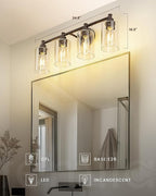 FEMILA Bathroom Vanity Light Fixture, 4-Light Farmhouse Wall Vanity Lights - Image 3