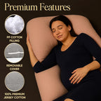 U-Shaped Pregnancy Pillow – 100% Cotton Cover, Full Body Maternity Support - Image 5