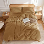 LBRO2M 100% France Linen Duvet Cover Set Cal King Size 3 Pcs Natural Flax - Image 2