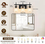 Asnxcju 3-Light Matte Black Vanity Light - Image 2