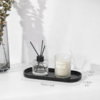 Luxspire Bathroom Vanity Tray, Oval Soap Dispenser Tray, Handmade Resin - Image 2