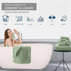 8 Piece Bathroom Towel Set Green |2 Oversized Large Bath Towels Sheet, 2 Hand - Image 6