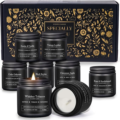 8 Pack Scented Candles for Men, Masculine Candle Gift Set by YMing