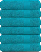 KAHAF COLLECTION 100% Cotton Bath Towels, 24x48 Pack of 6 Towels, Quick Dry by KAHAF+COLLECTION