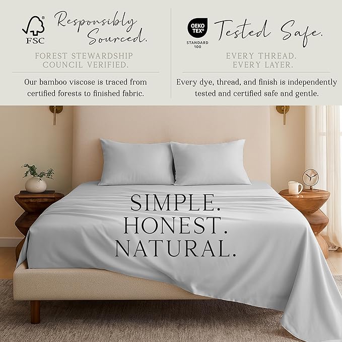 Karissa Mae Cooling Bamboo Viscose King Size Pillowcase Set | 100% FSC - Image 4